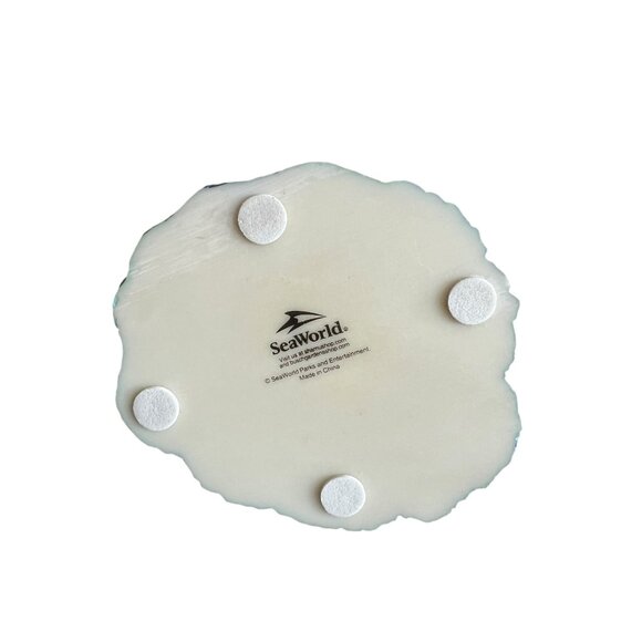 Vintage Seaworld Family Of Orca Whales Shamu On‎ White Coral 10" Ceramic Statue - Picture 8 of 16